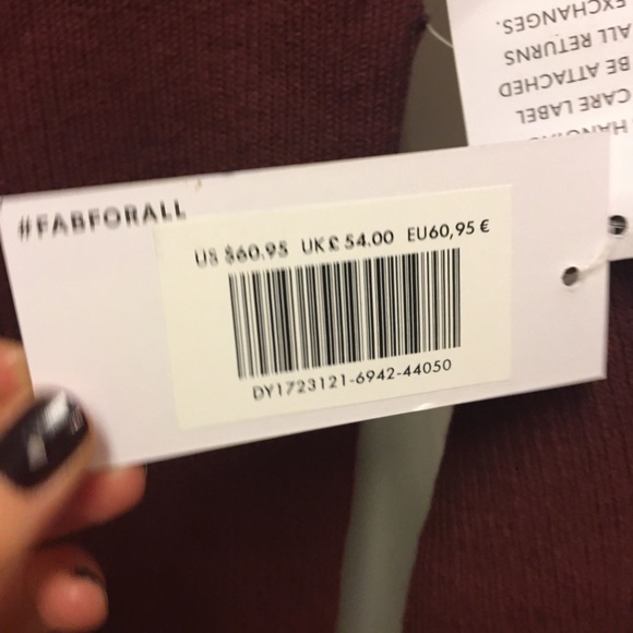 Burgundy off the shoulder sweater dress - Picture 4 of 4